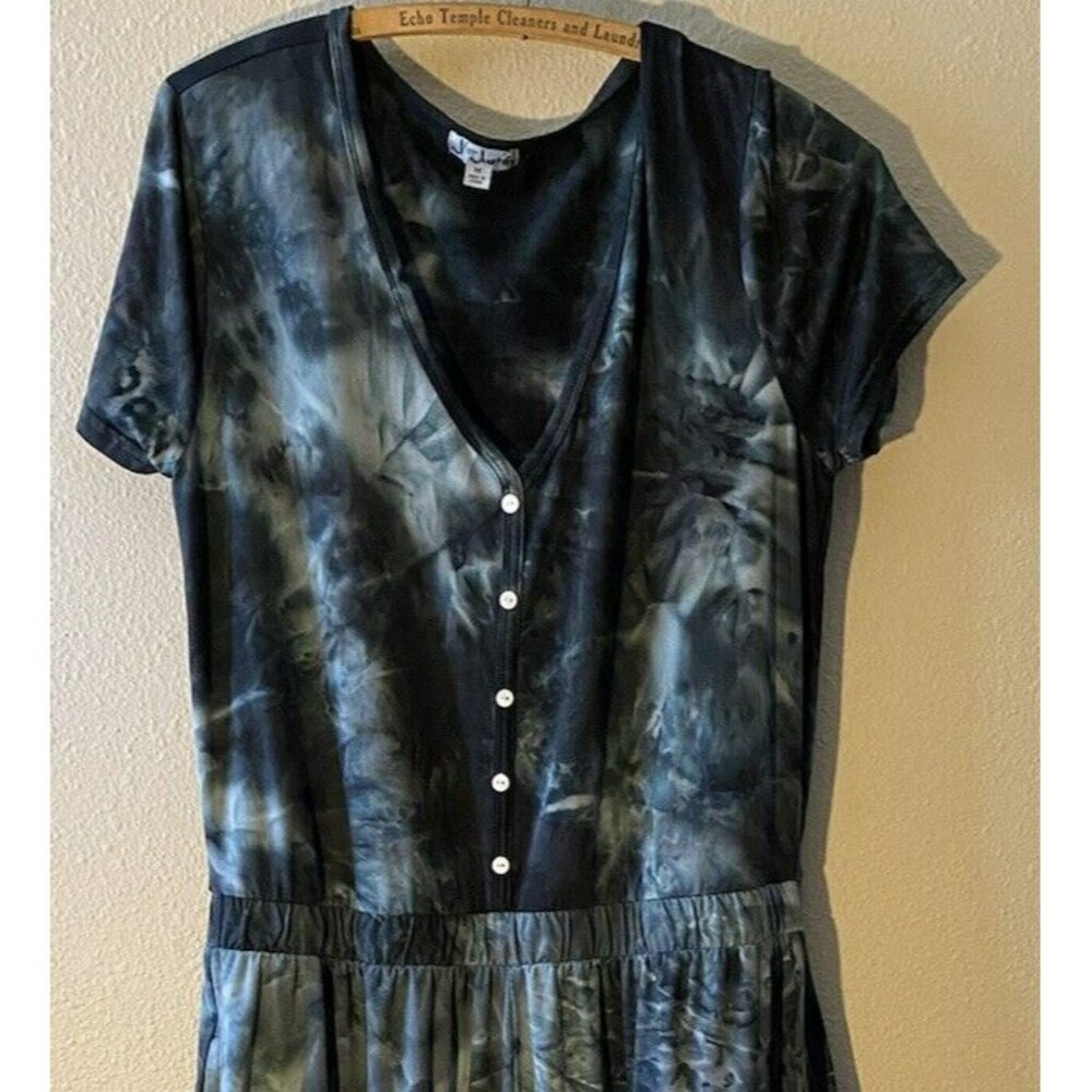 COPY - J for Justify Tie Dye Romper Jumpsuit Jogger 1X Black Henley Neckline Sh… - Picture 2 of 7